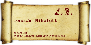 Loncsár Nikolett névjegykártya