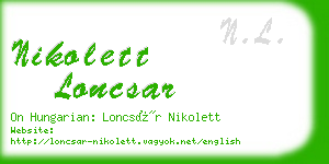 nikolett loncsar business card